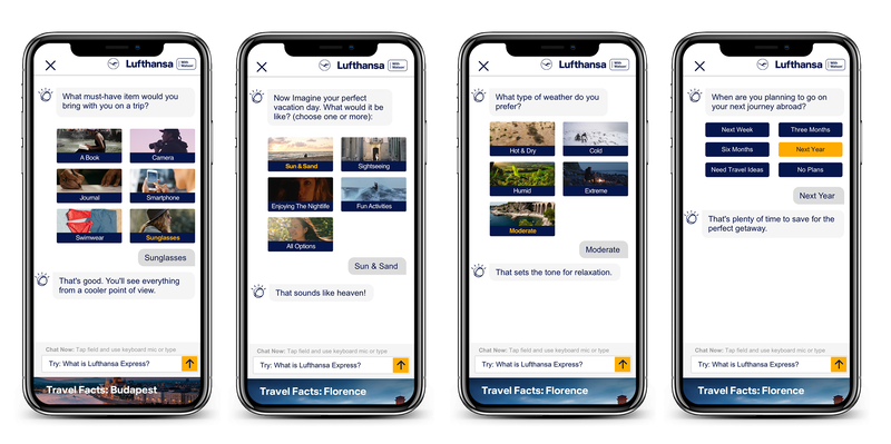 Lufthansa Watson Ad conversation flow.